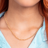 Colar elo português de Ouro amarelo 18k 750 2,2mm 60cm - Coleção Girassol - 058045