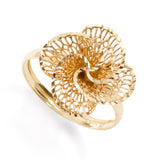 Anel Camélia em Ouro 18k 750 - Coleção Favo de Mel - 058016