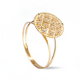 Anel chuveiro Cristal de Ouro amarelo 18k com Cristais - Coleção Favo de Mel - 058015